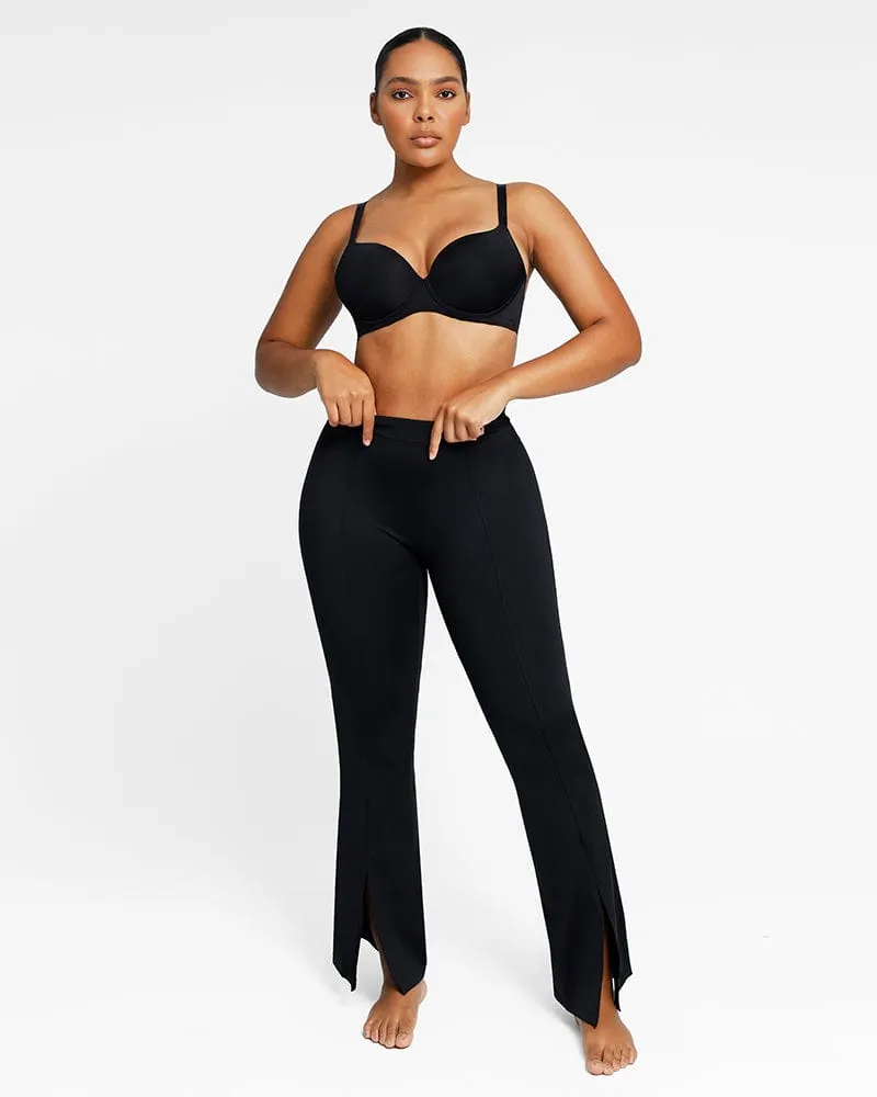 1 Cami Thong Bodysuit   1 Front Slit Flare Legging