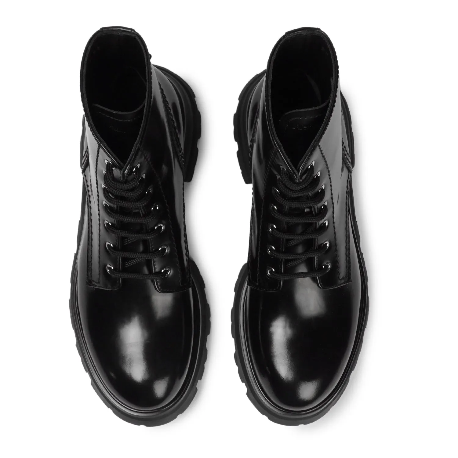 ALEXANDER MCQUEEN COMBAT ANKLE BOOTS IN BLACK