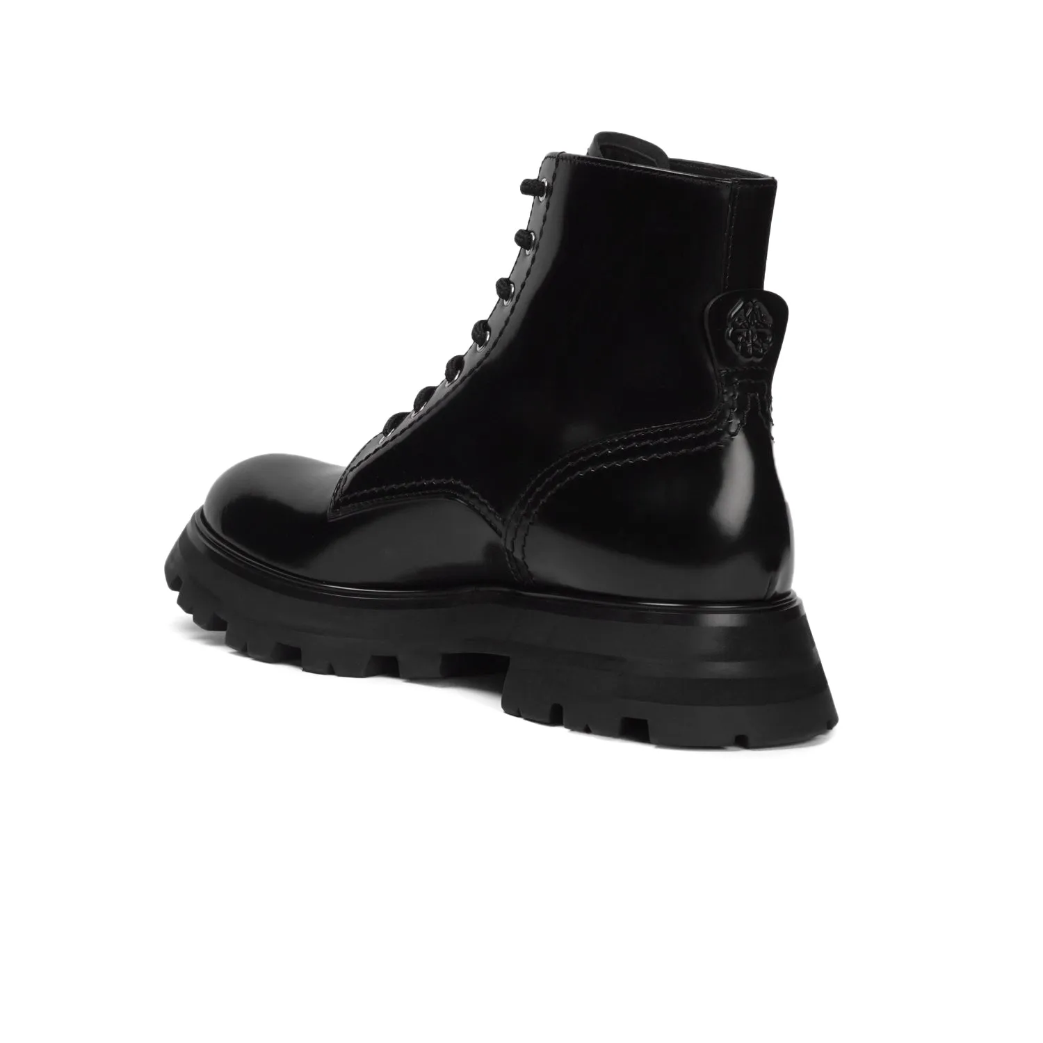 ALEXANDER MCQUEEN COMBAT ANKLE BOOTS IN BLACK