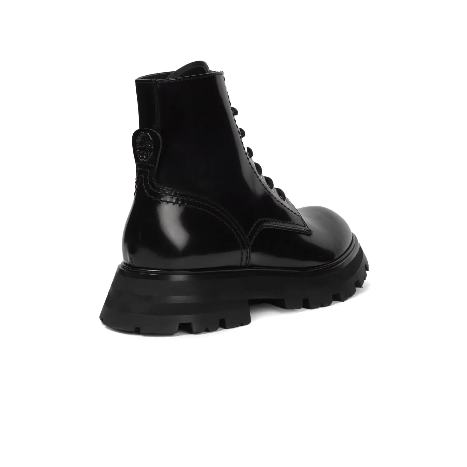 ALEXANDER MCQUEEN COMBAT ANKLE BOOTS IN BLACK