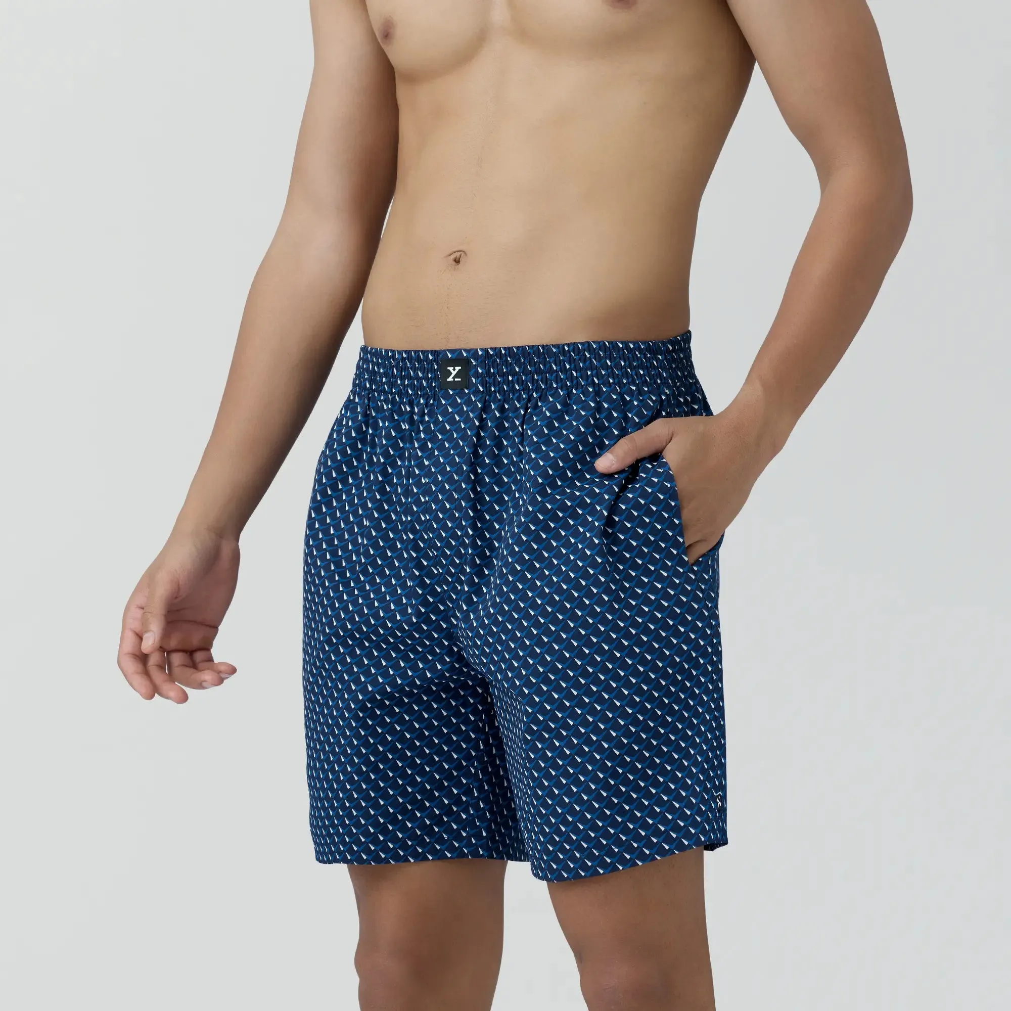 Astor Combed Cotton Boxer Shorts Arrow Blue