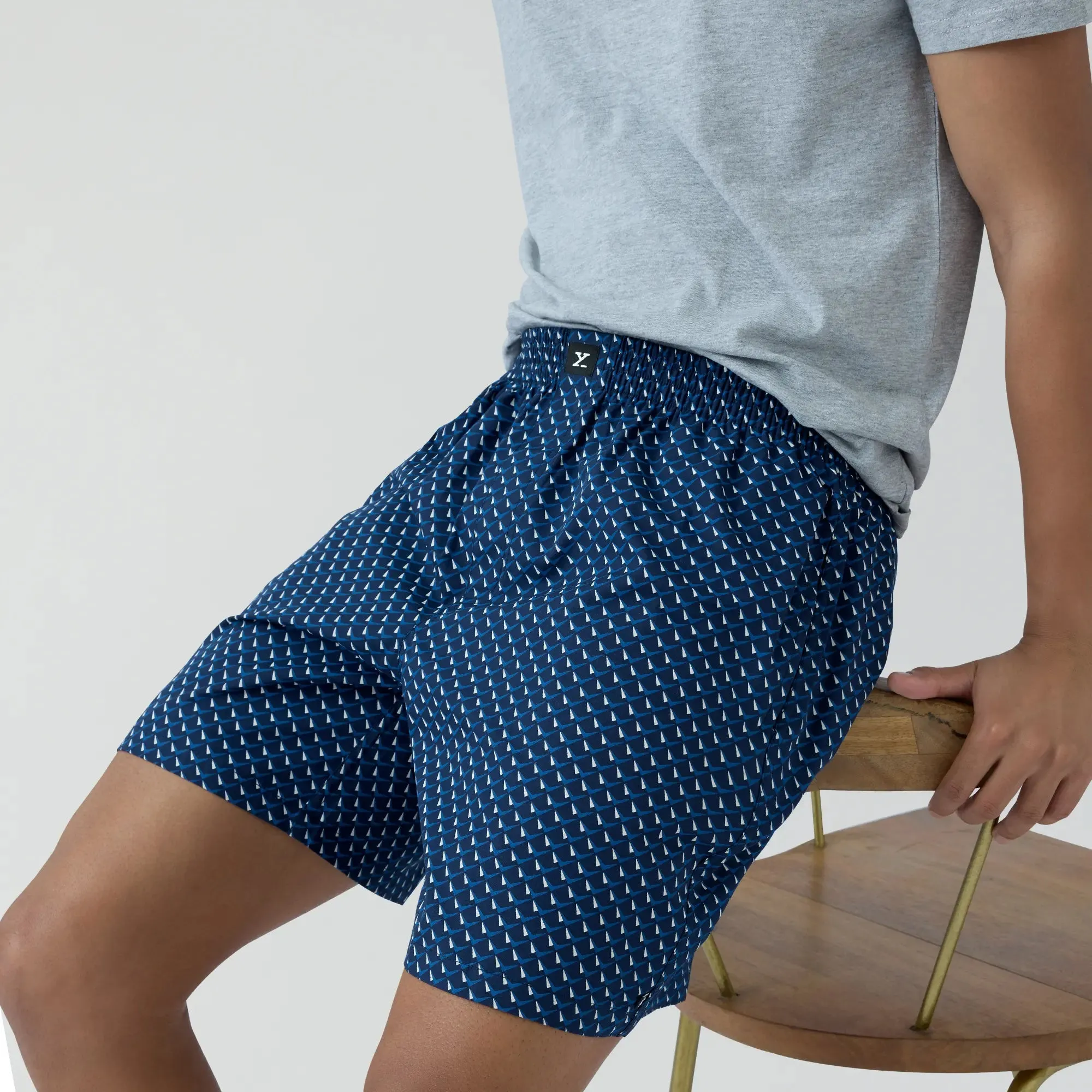 Astor Combed Cotton Boxer Shorts Arrow Blue