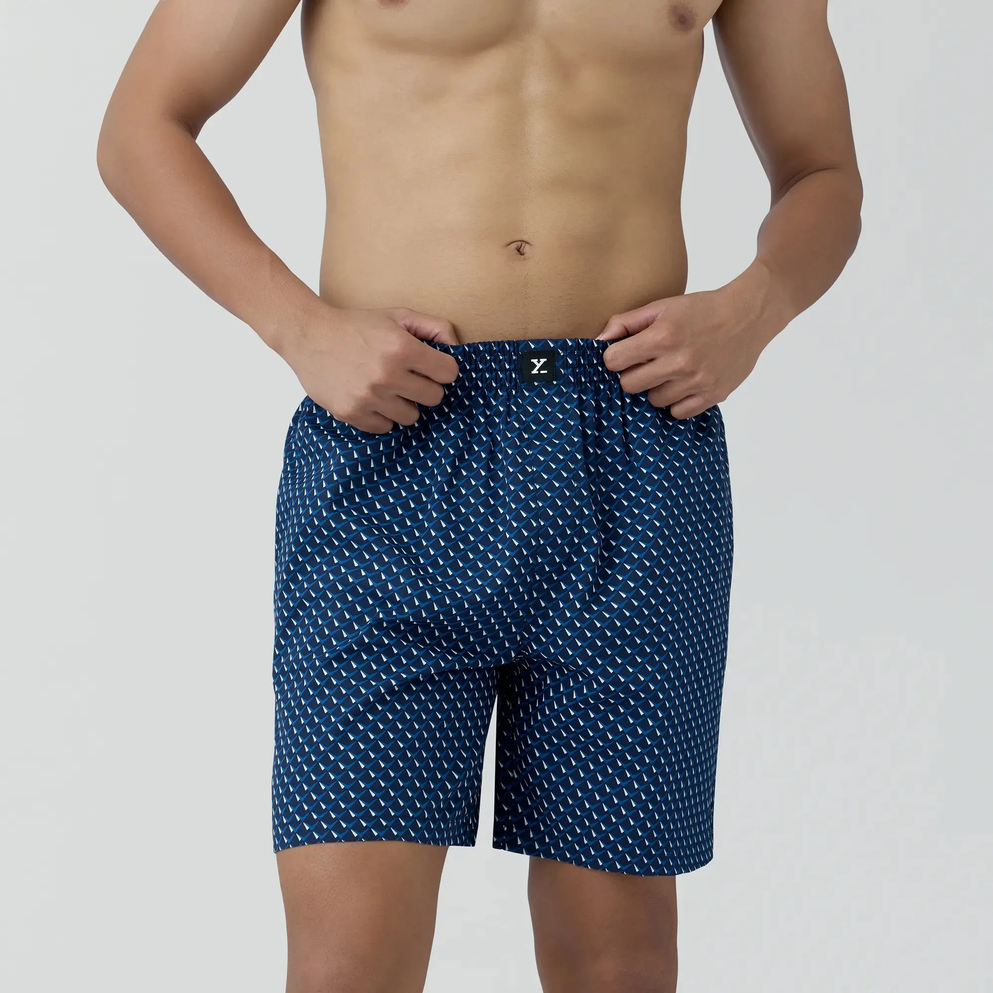 Astor Combed Cotton Boxer Shorts Arrow Blue