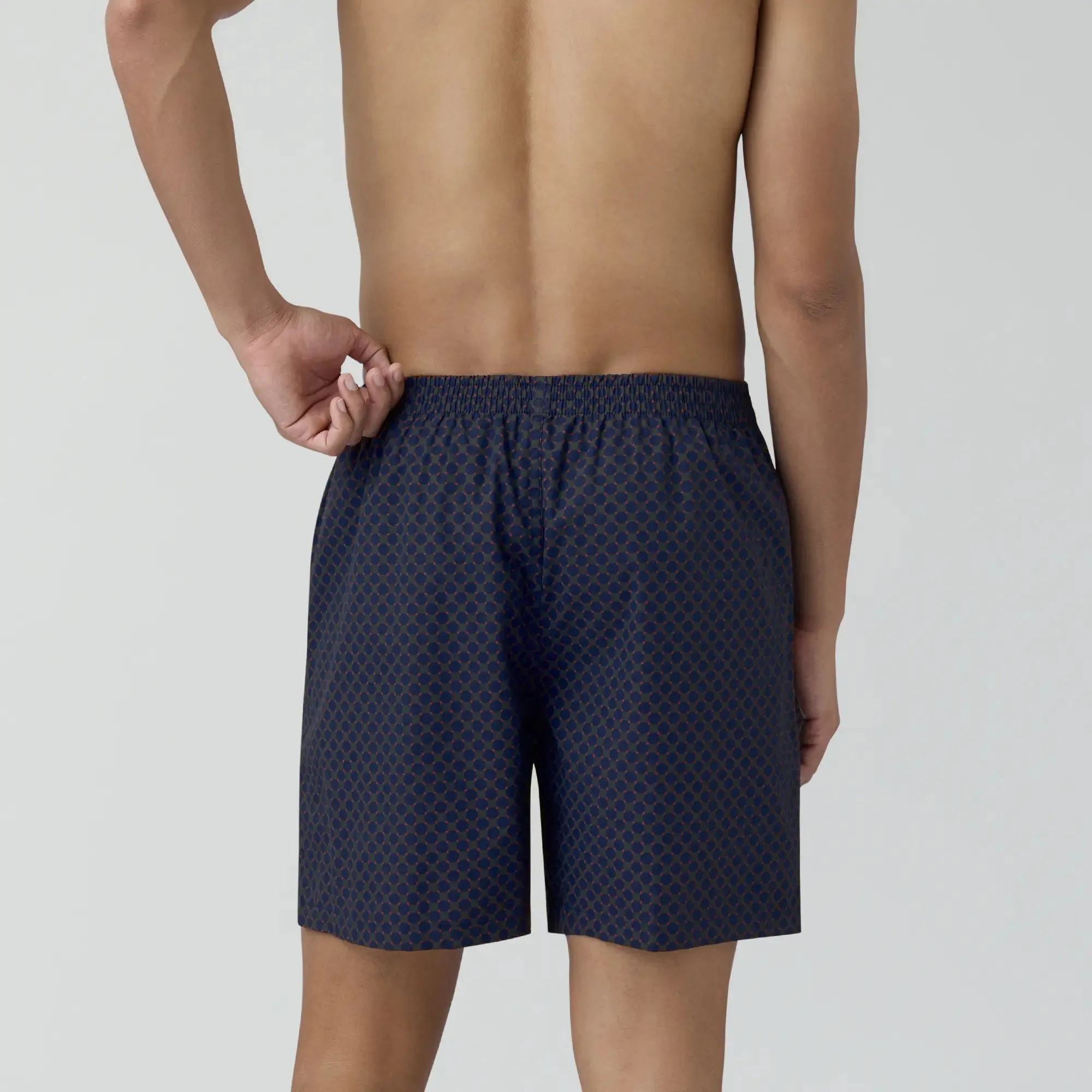 Astor Combed Cotton Boxer Shorts Blue Circle