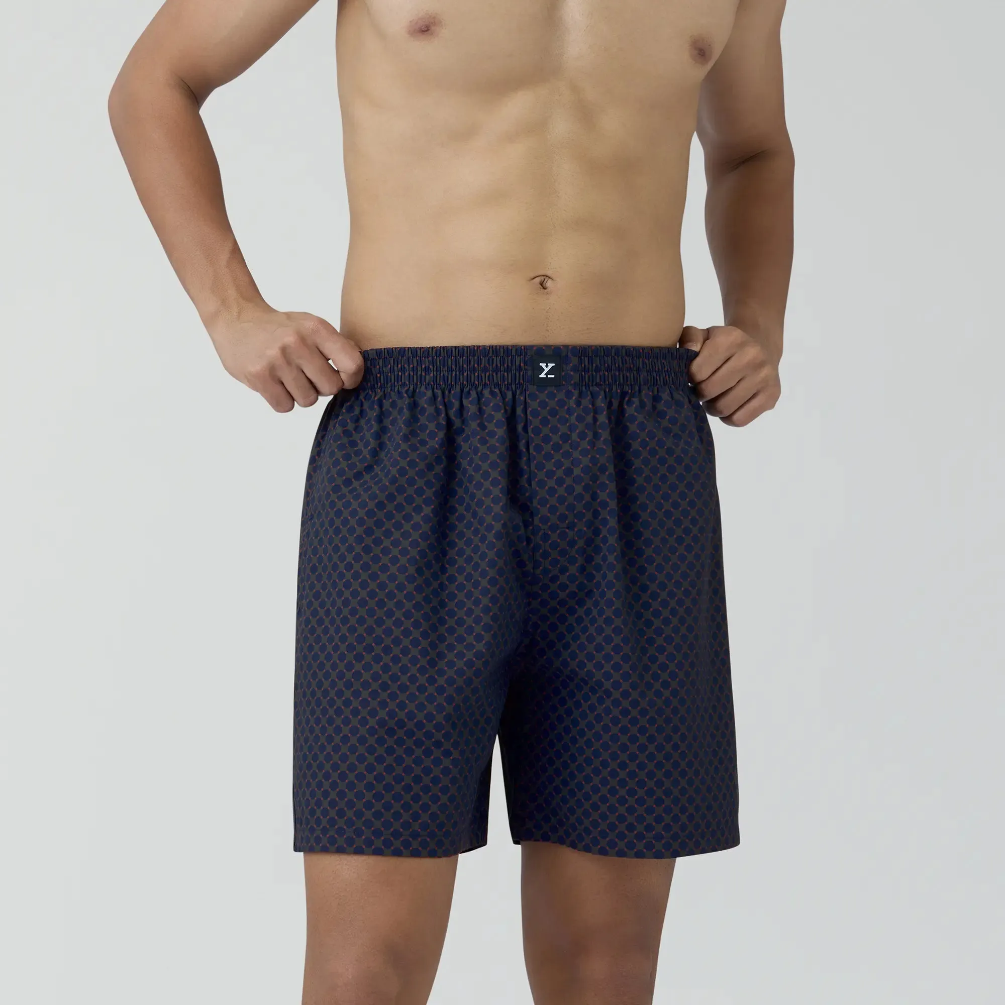 Astor Combed Cotton Boxer Shorts Blue Circle