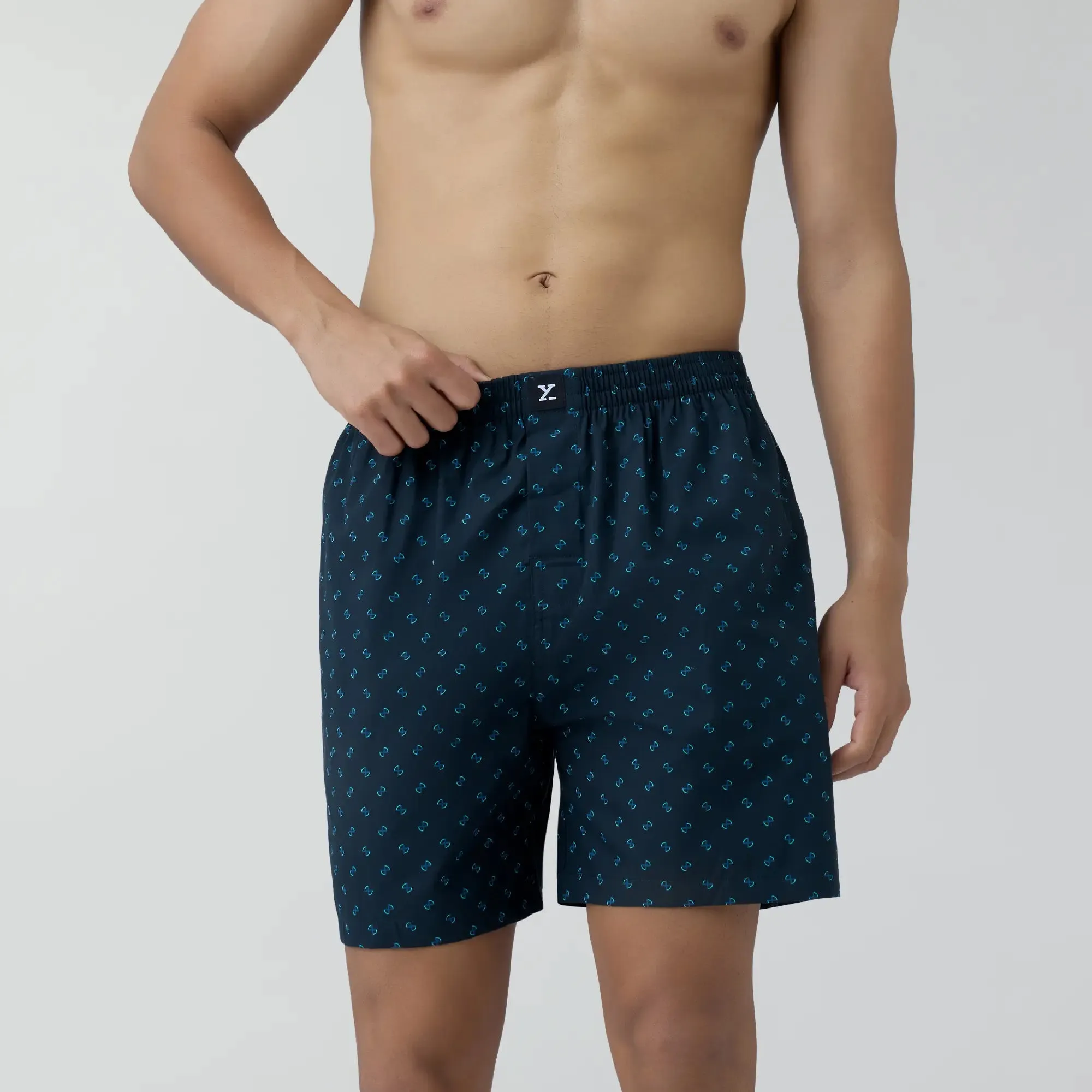 Astor Combed Cotton Boxer Shorts Infinity Blue