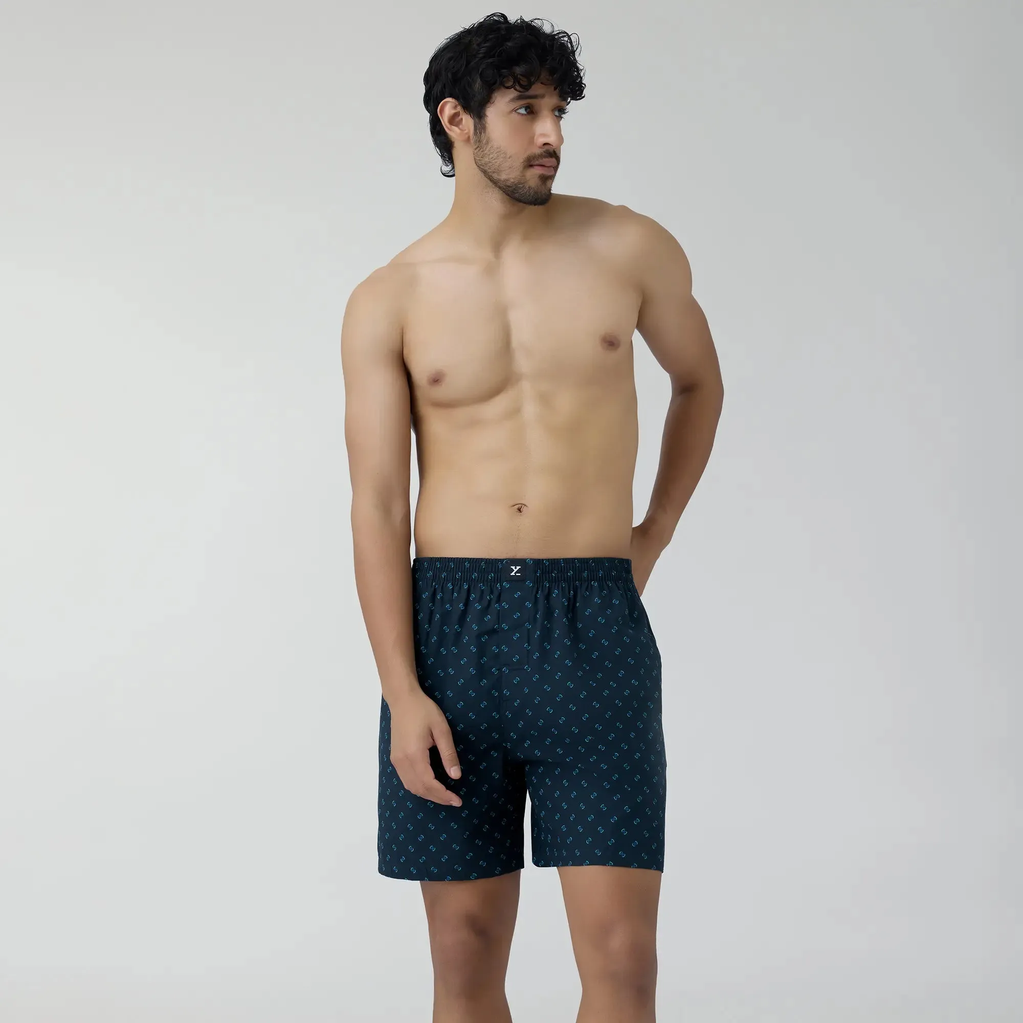 Astor Combed Cotton Boxer Shorts Infinity Blue