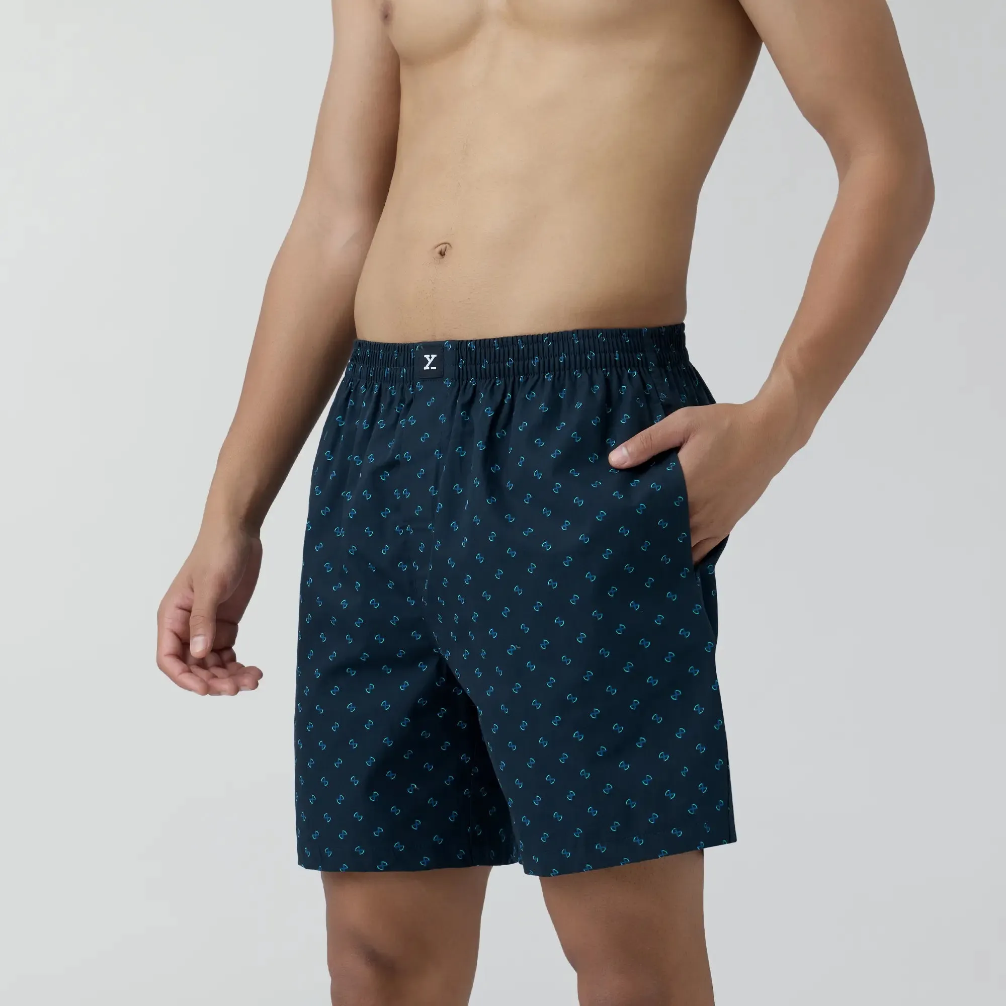 Astor Combed Cotton Boxer Shorts Infinity Blue