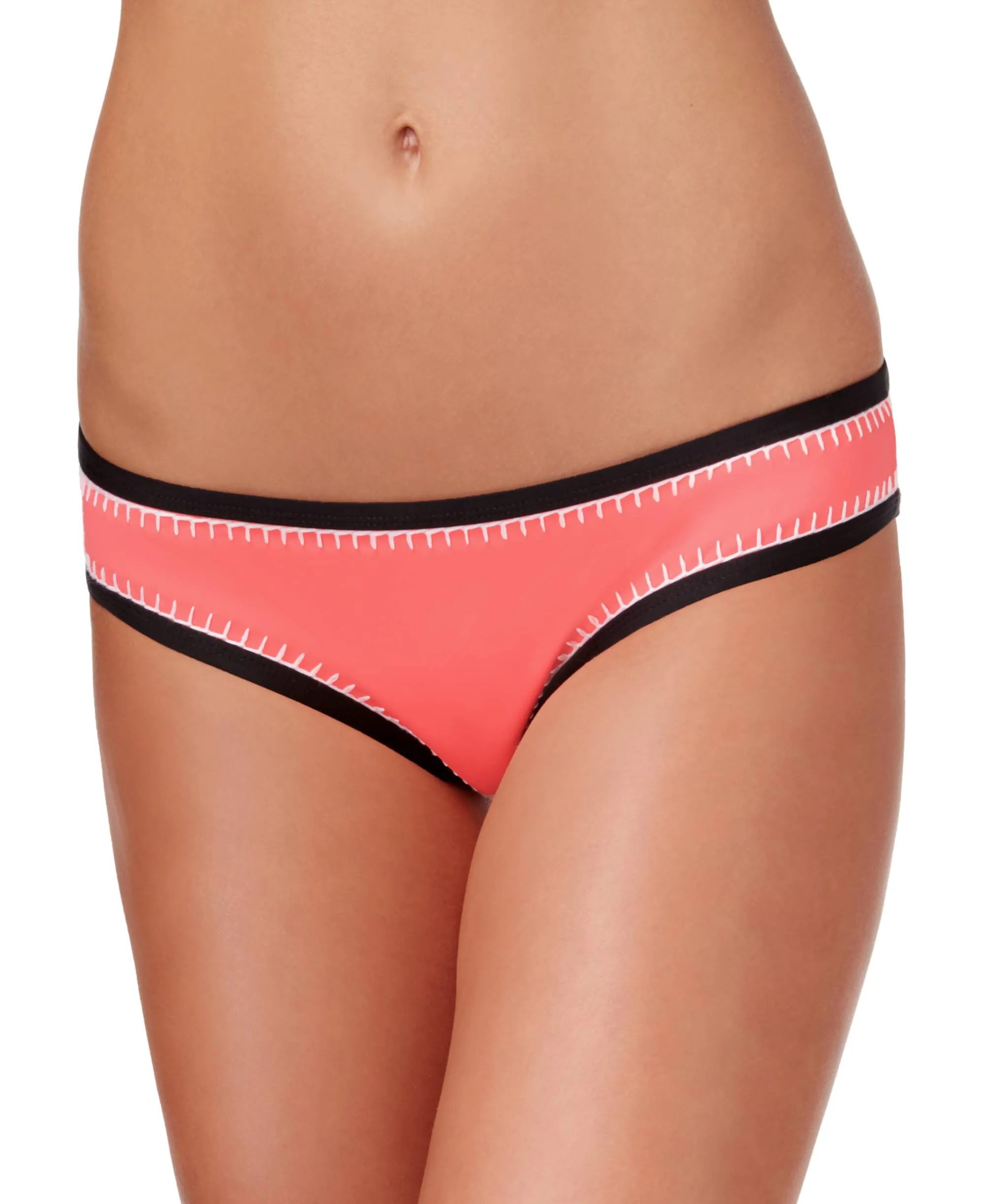 Bar III Women's Stitched Hipster Bikini Bottoms, Sunset, S.