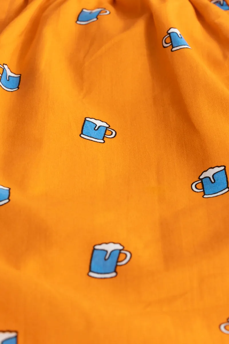 Beer Print Orange Boxer