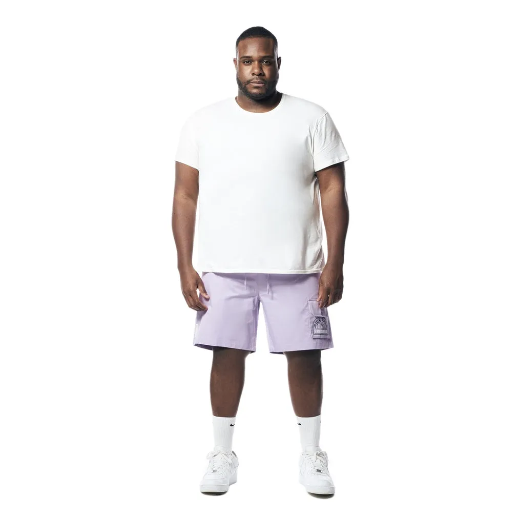 Big and Tall - Printed Twill Workwear Shorts - Dusty Purple