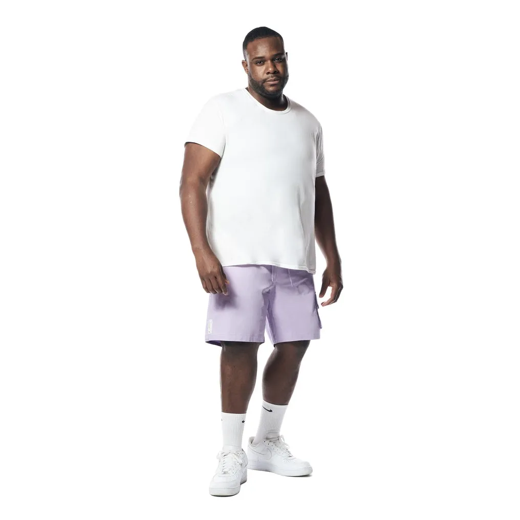 Big and Tall - Printed Twill Workwear Shorts - Dusty Purple