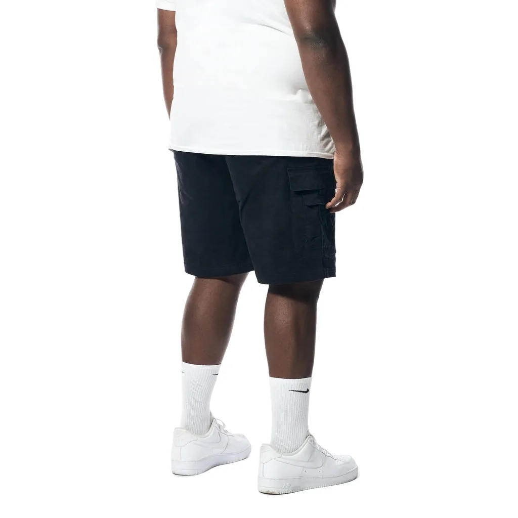 Big and Tall - Utility Twill Lounge Shorts - Black