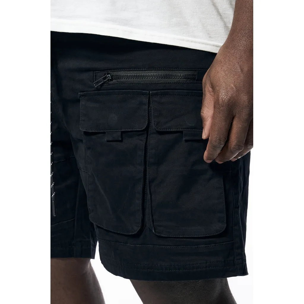 Big and Tall - Utility Twill Lounge Shorts - Black