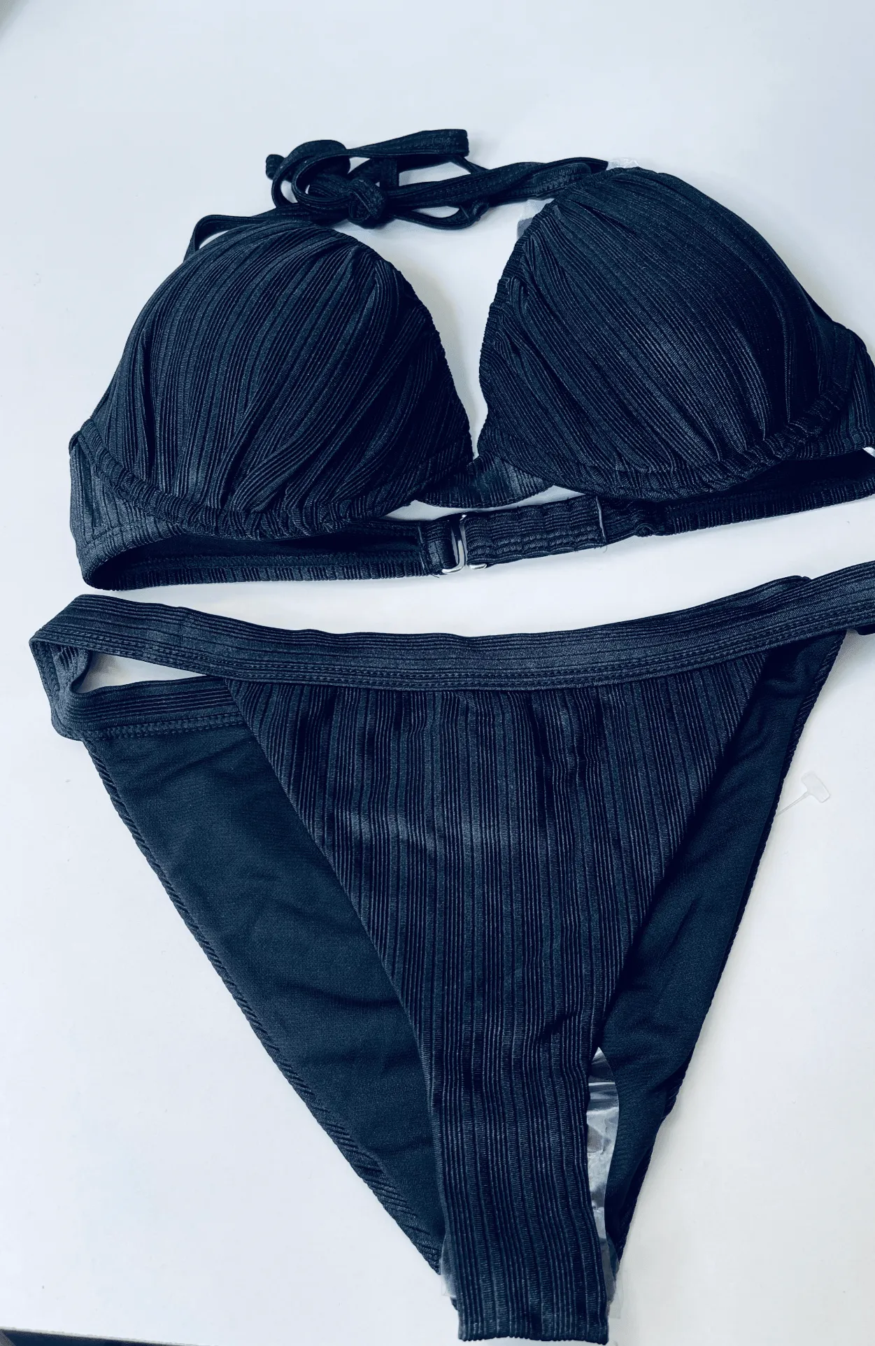 Black Pleated Bikini