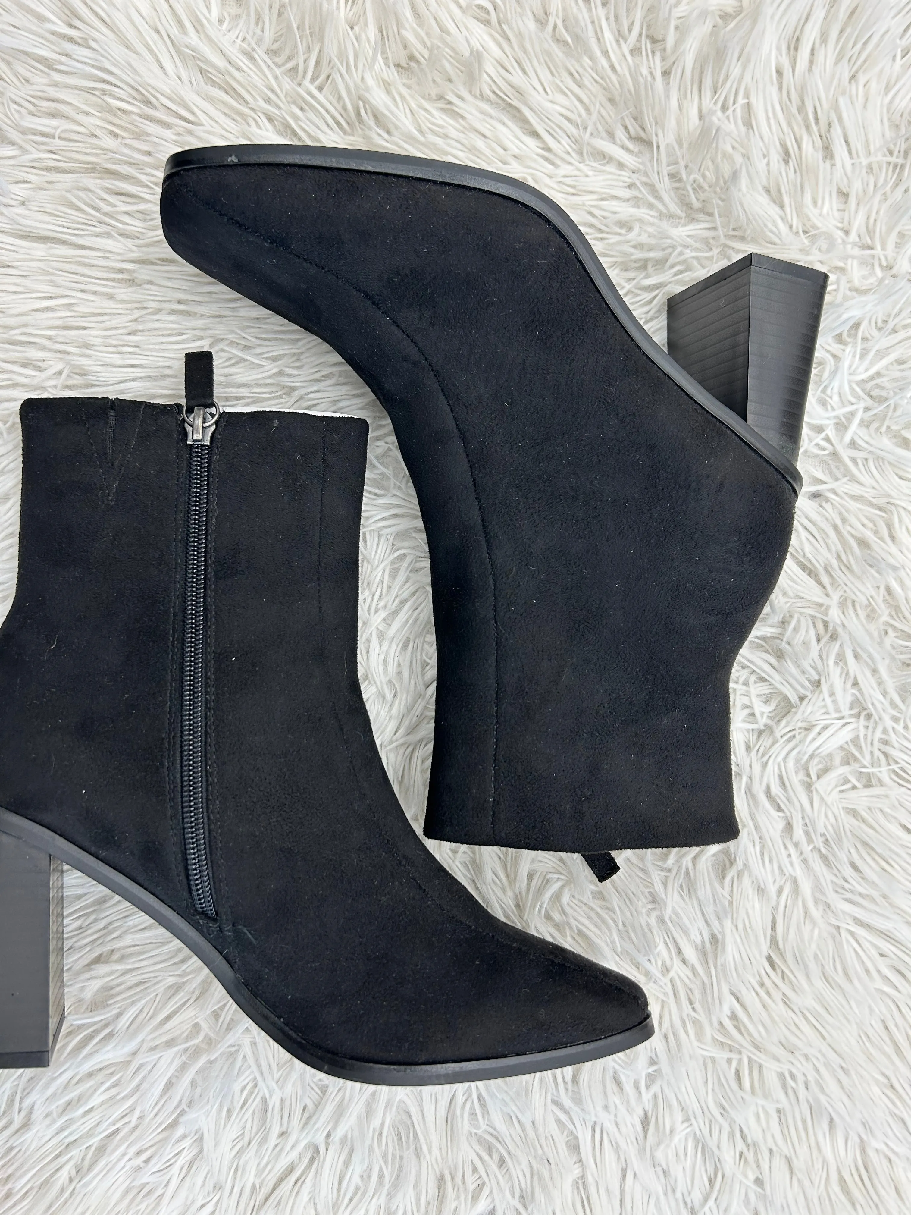 Boots Ankle Heels By Just Fab In Black, Size: 7