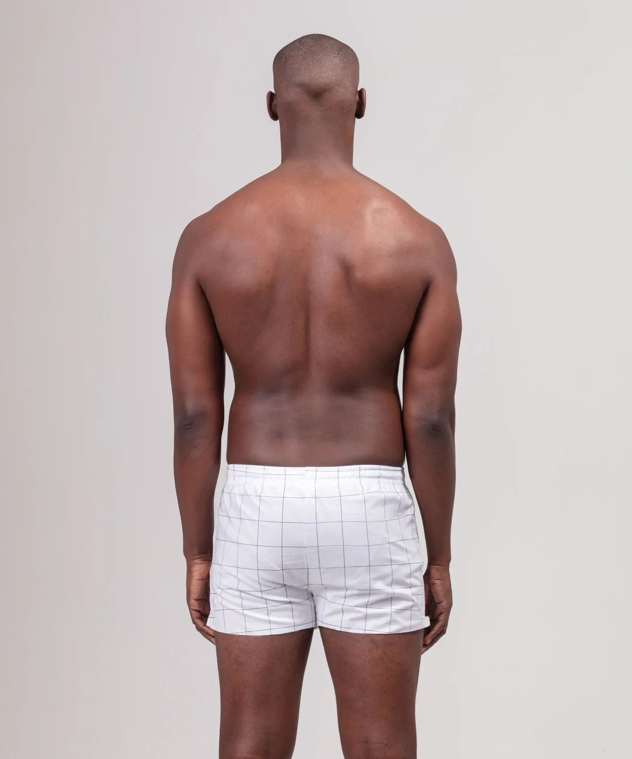 Boxer Shorts Checkers: White