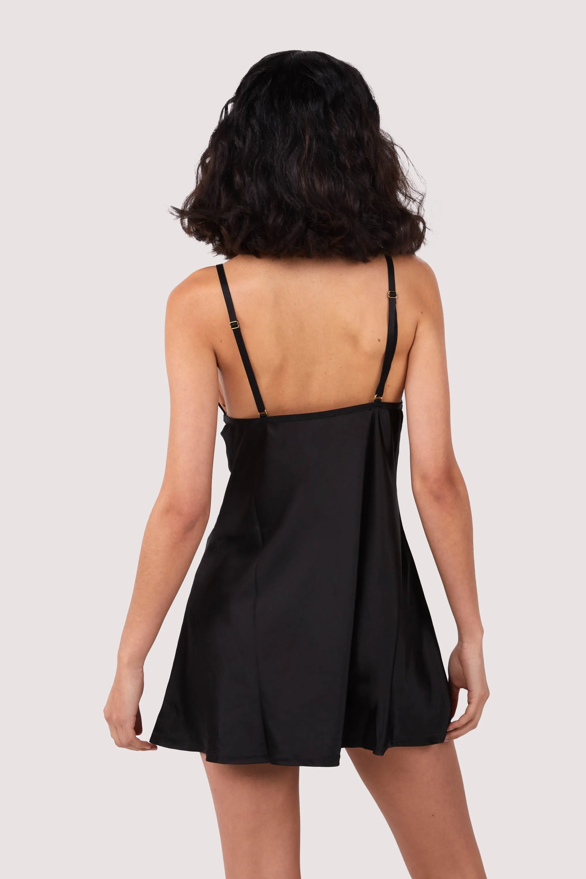 Brooke Black Applique Chemise