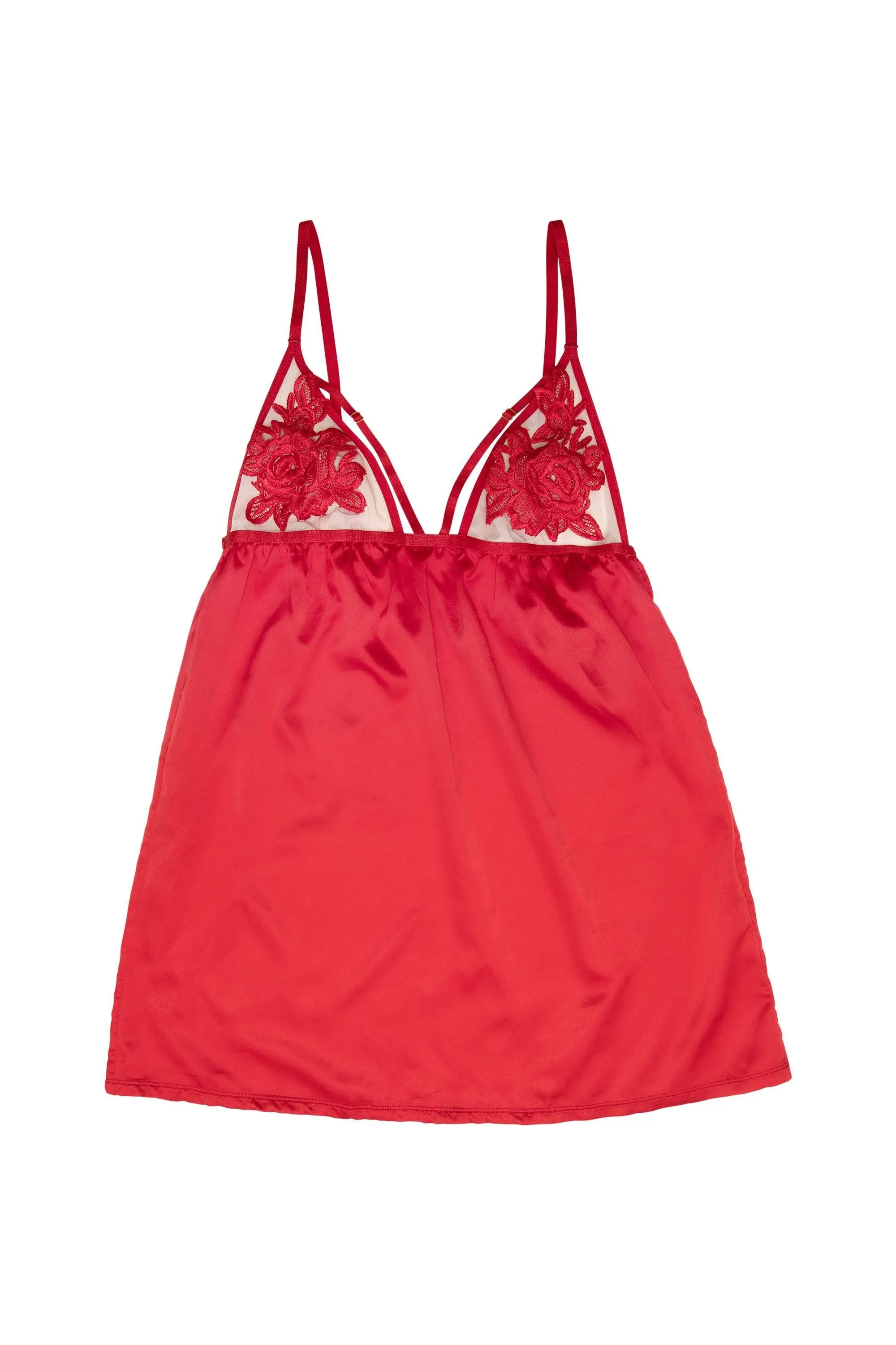 Brooke Red Applique Chemise