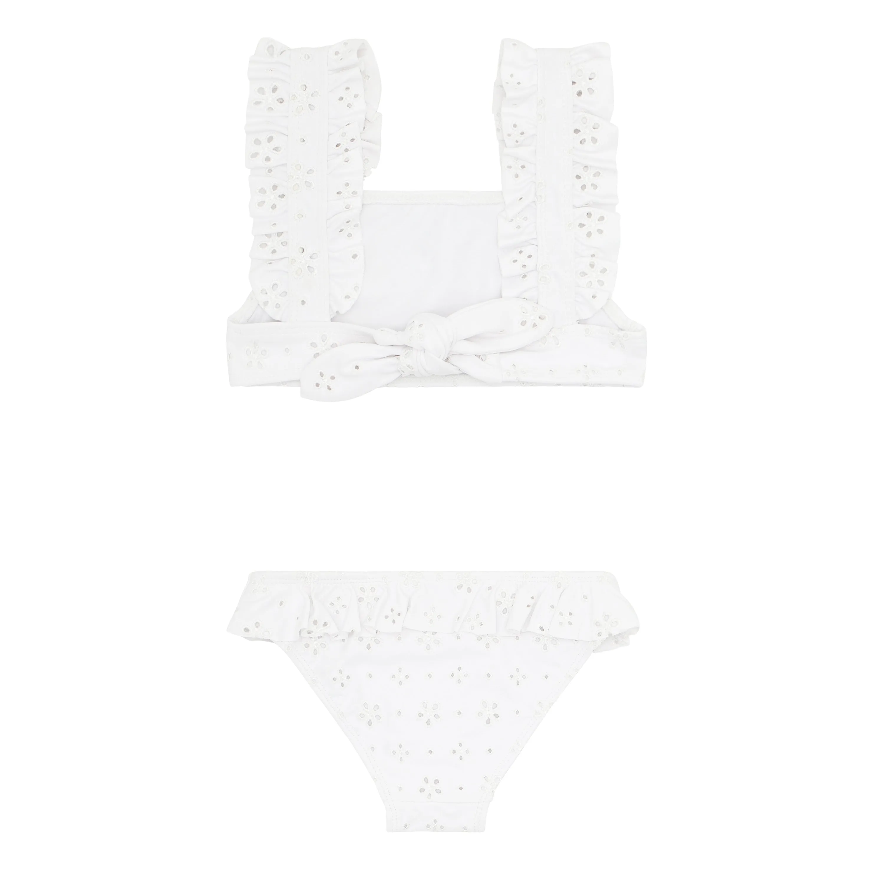 EYELET RUFFLE BIKINI