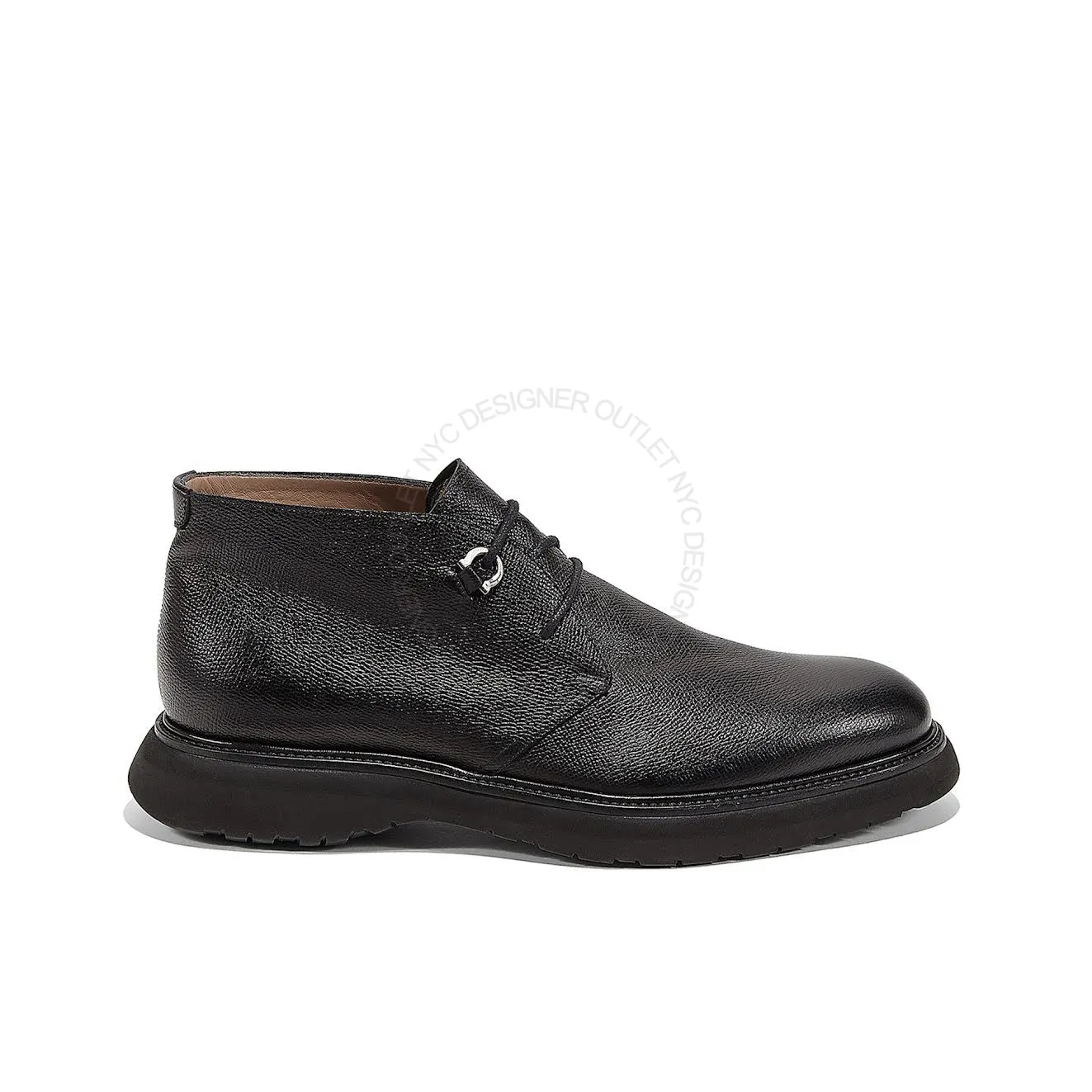 Ferragamo Bernard Black Leather Boots