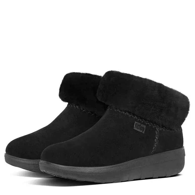 Filflop Mukluk Shorty Shearling-lined Suede Ankle Boots All Black