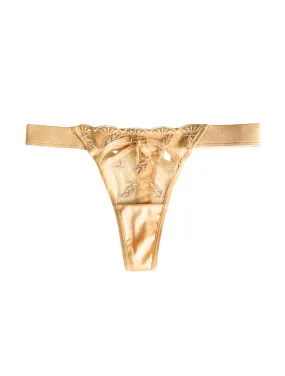 Gold Satin Thong