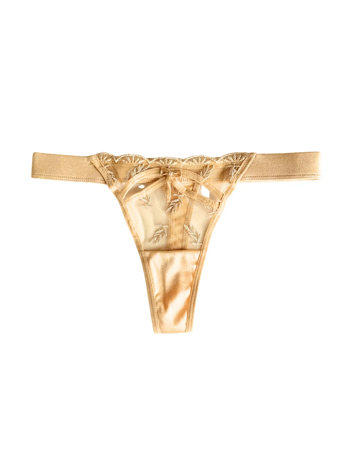 Gold Satin Thong