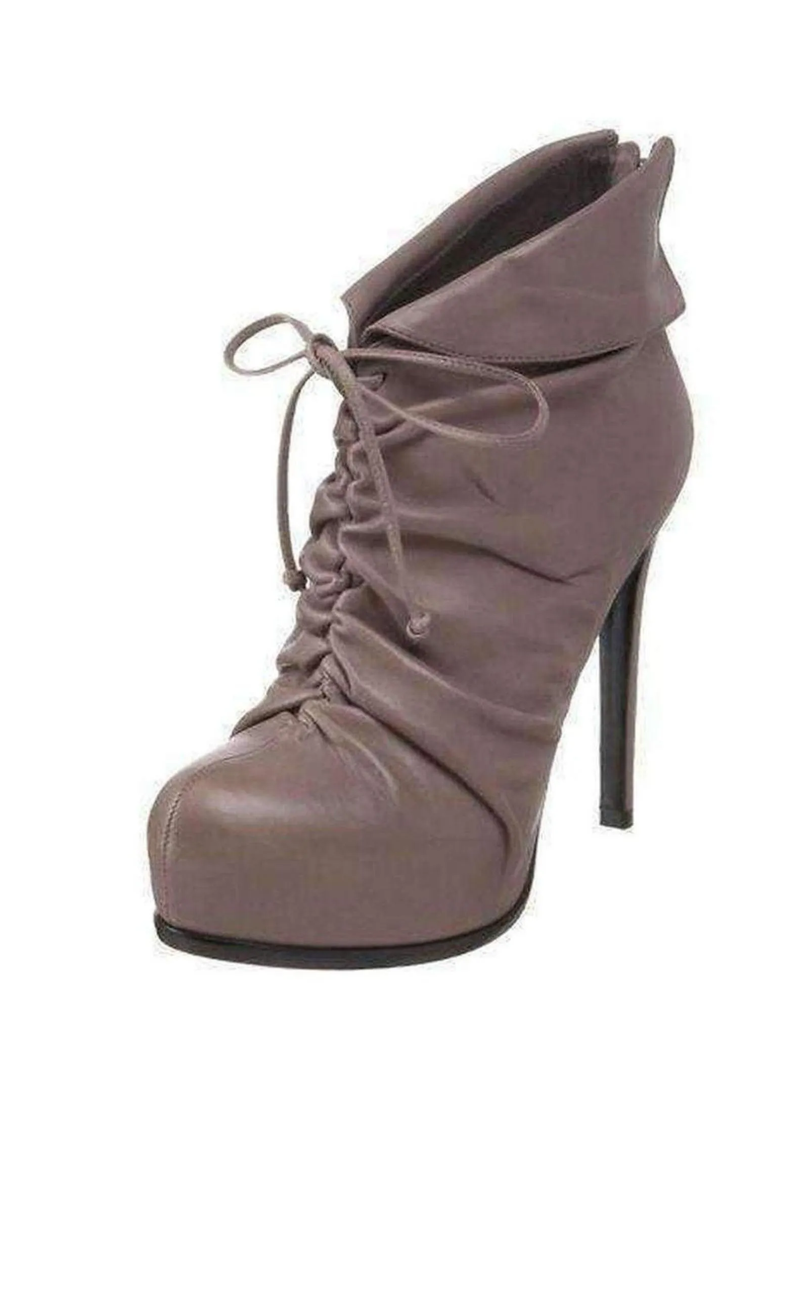 Grey Leather Asas  Ankle Boots