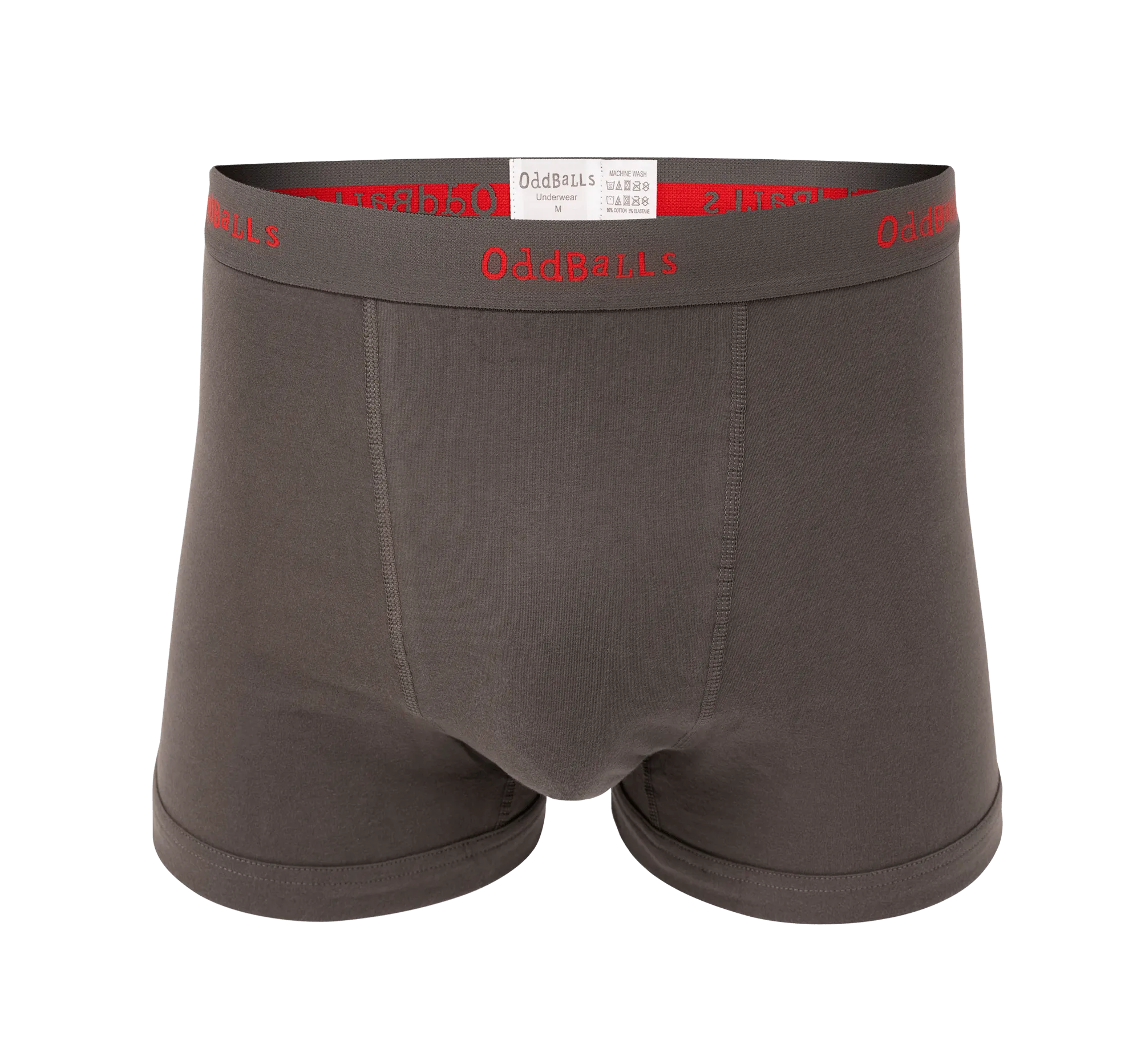 Grey/Red - Mens Boxer Shorts