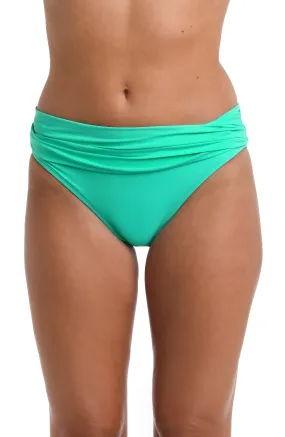 Island Goddess Shirred Band Hipster Bottom - Seafoam