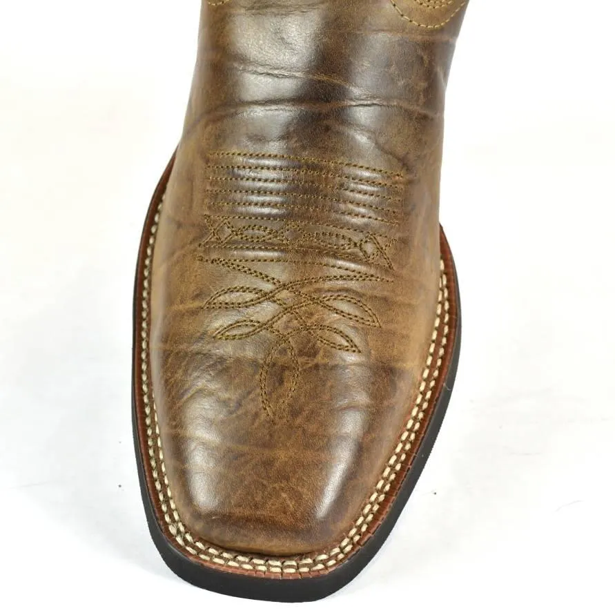 Laredo Men's Fashion Slouch Brown Leather Cowboy Boots 9-1