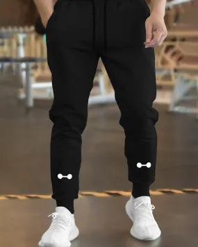 Men Black TrackPant with Cuffed Ankles