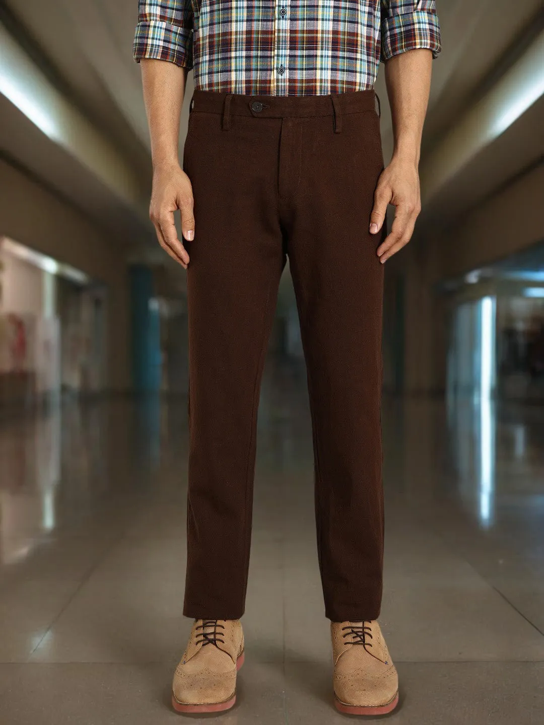 Men Brooklyn Fit Linen Blend Trouser