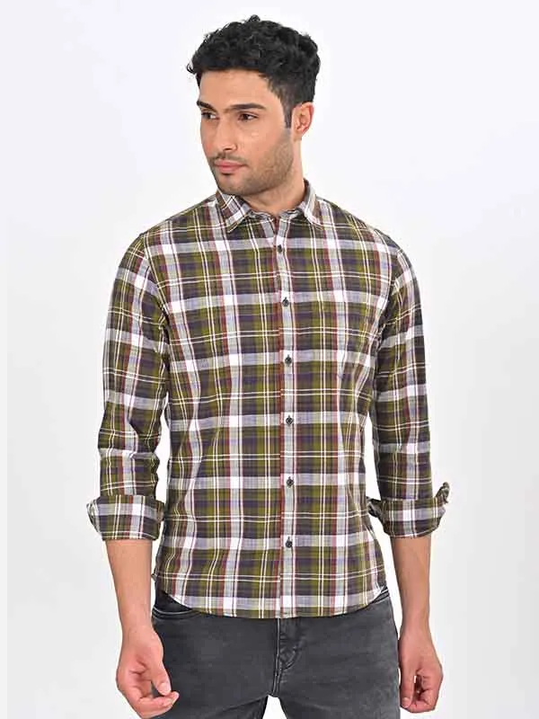 Men Checked Full Sleeve Cotton Shirt