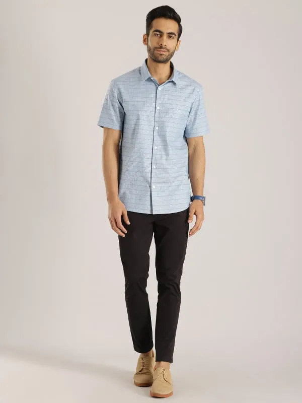 Men Checked Half Sleeve Cotton Shirt