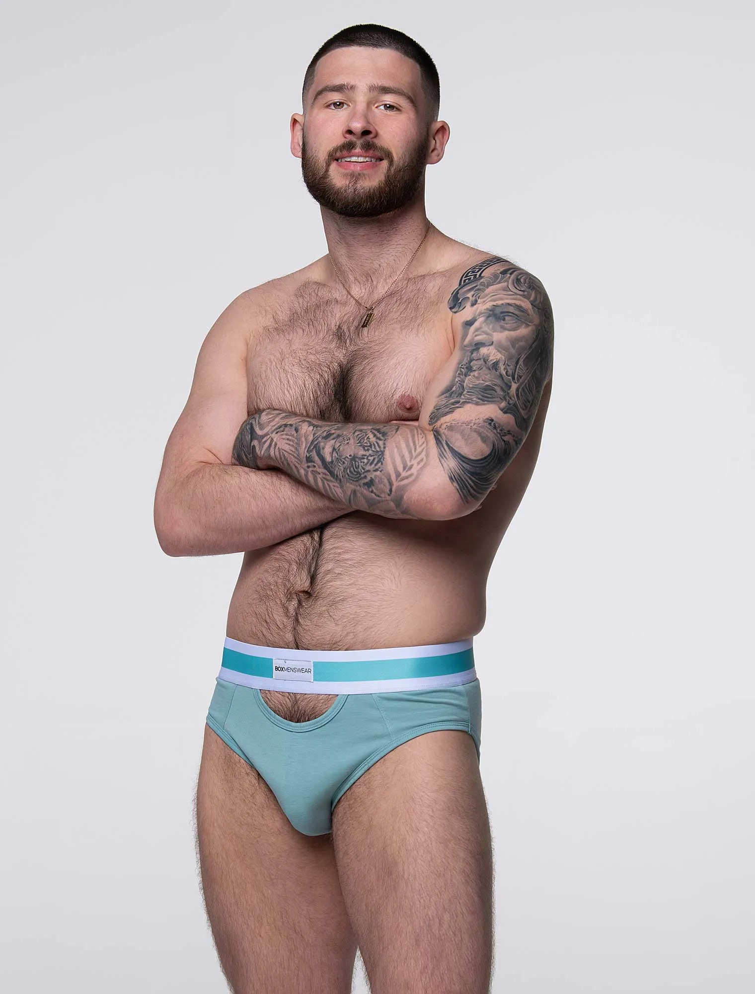 Mens Cut-Out Briefs - Green