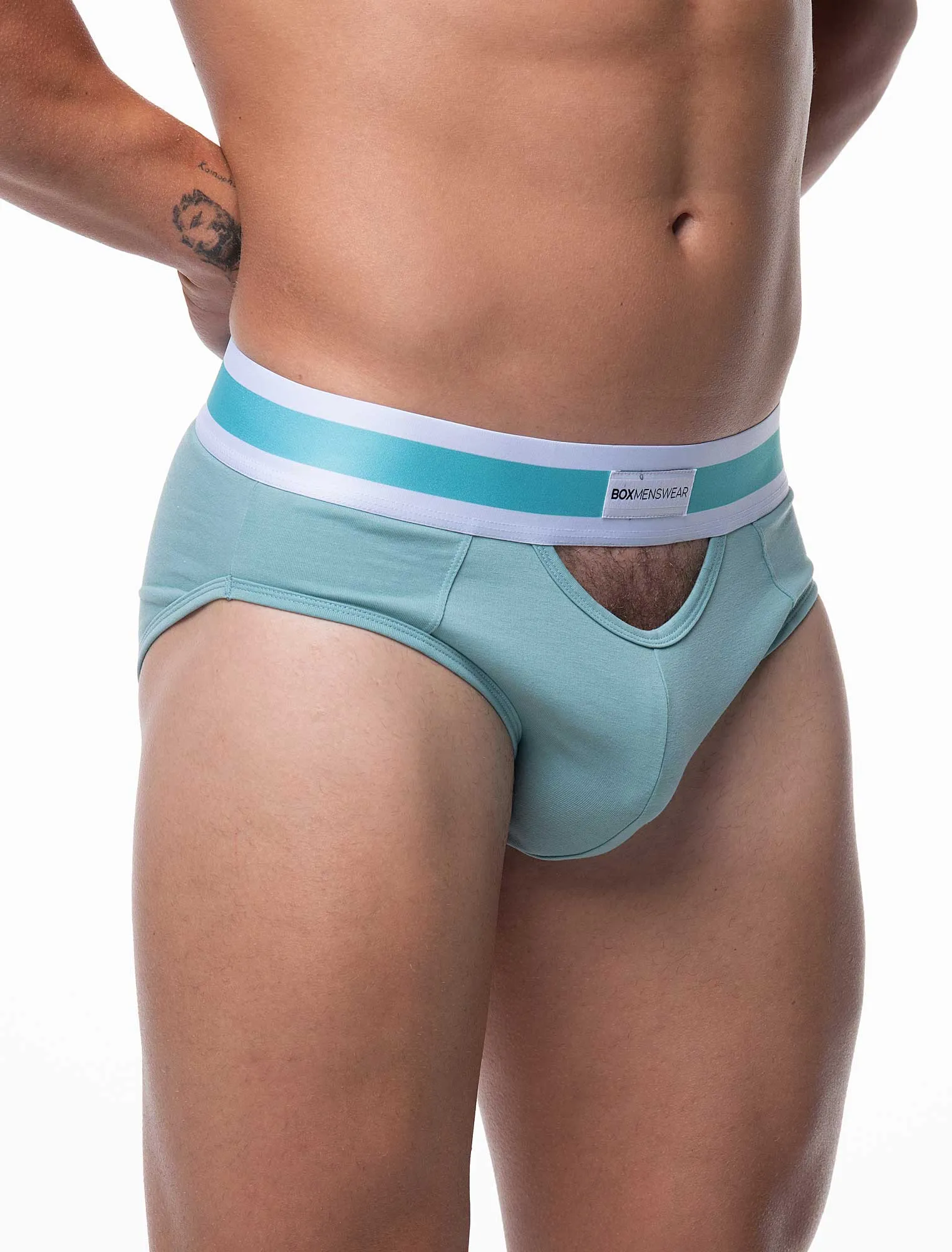 Mens Cut-Out Briefs - Green