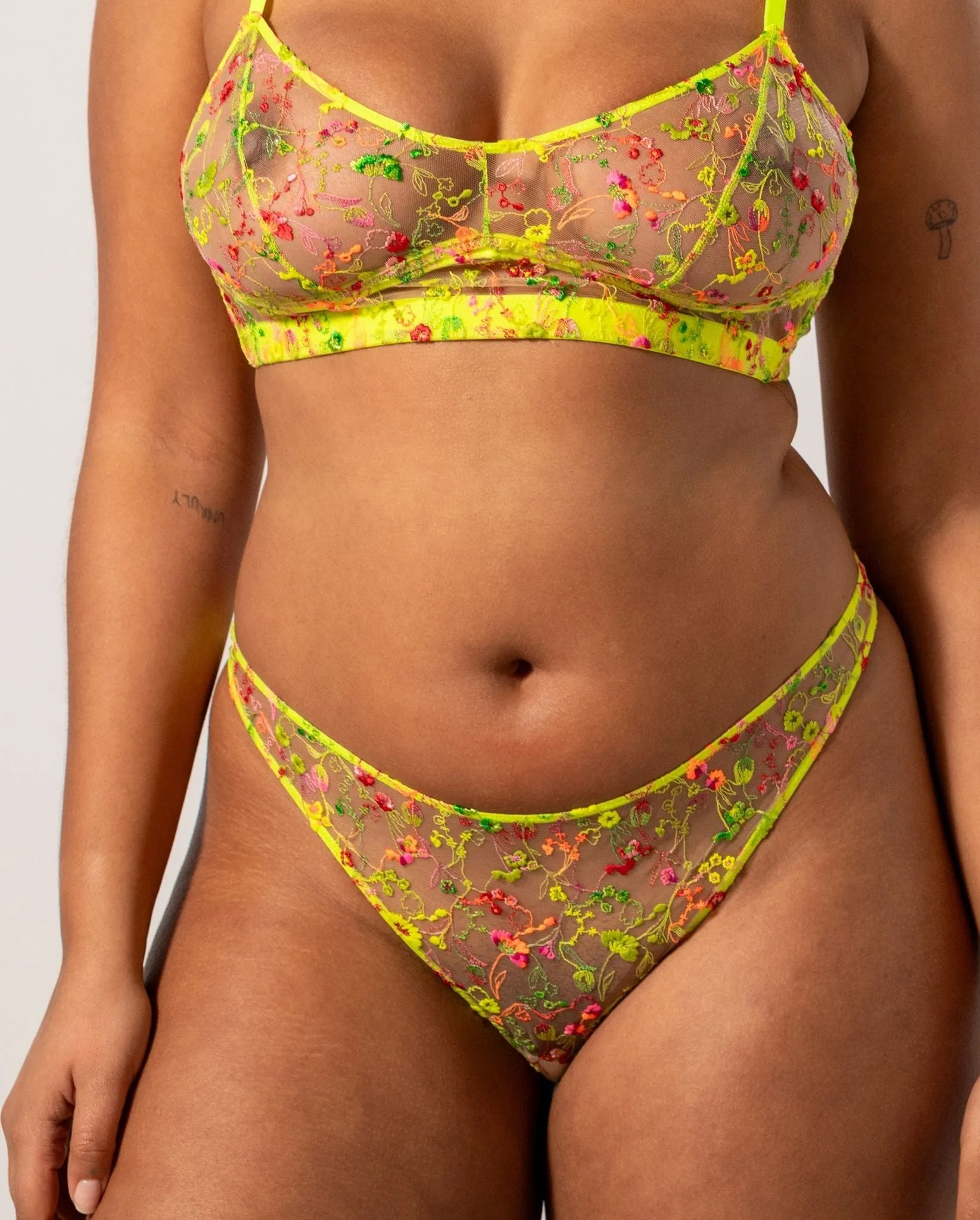 Mesh Bikini Briefs Neon Yellow