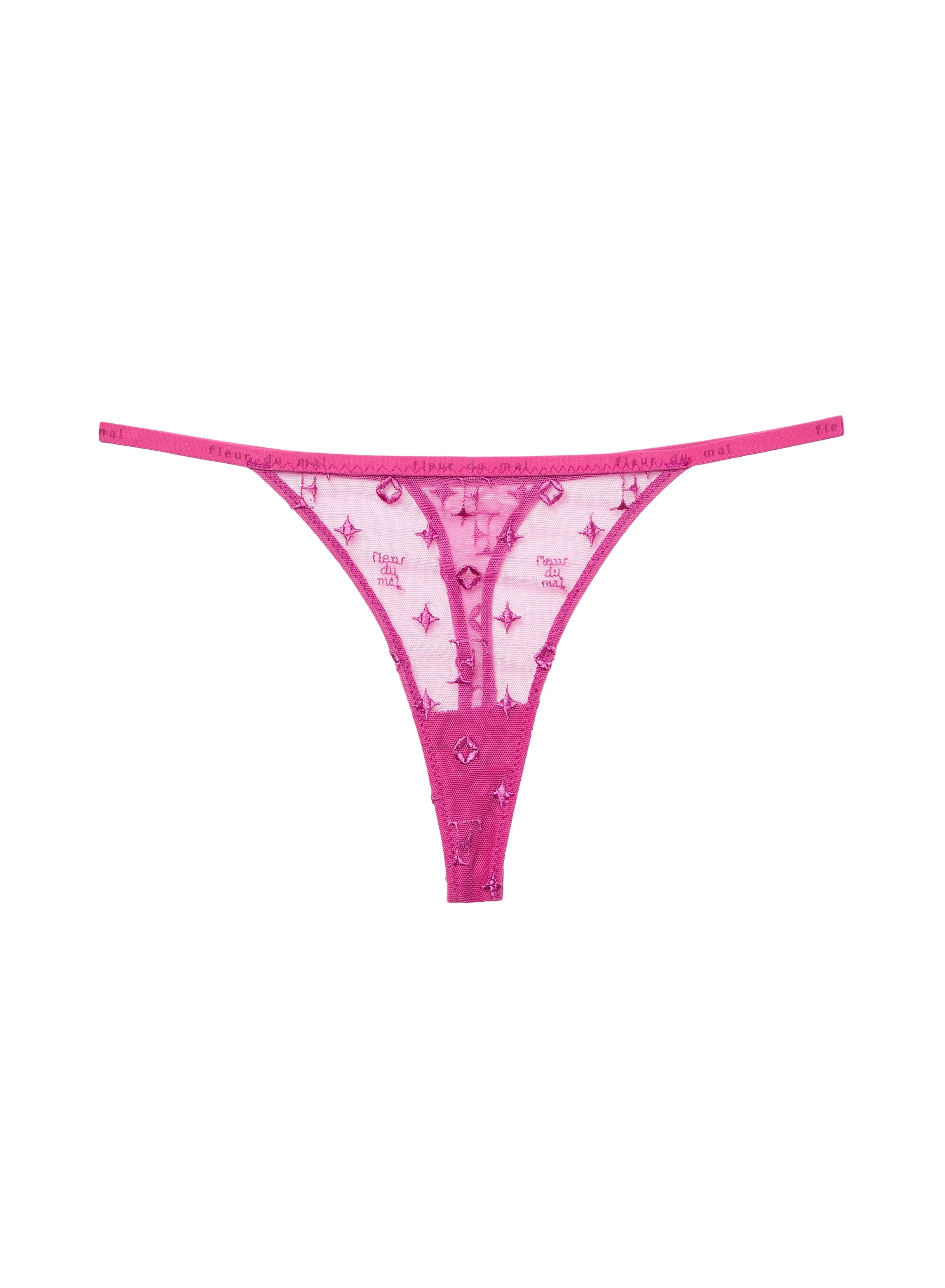 Monogram Embroidery Thong