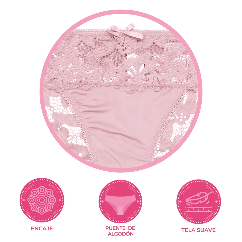 Panty coordinable hipster de encaje rosa 74387 Carnival