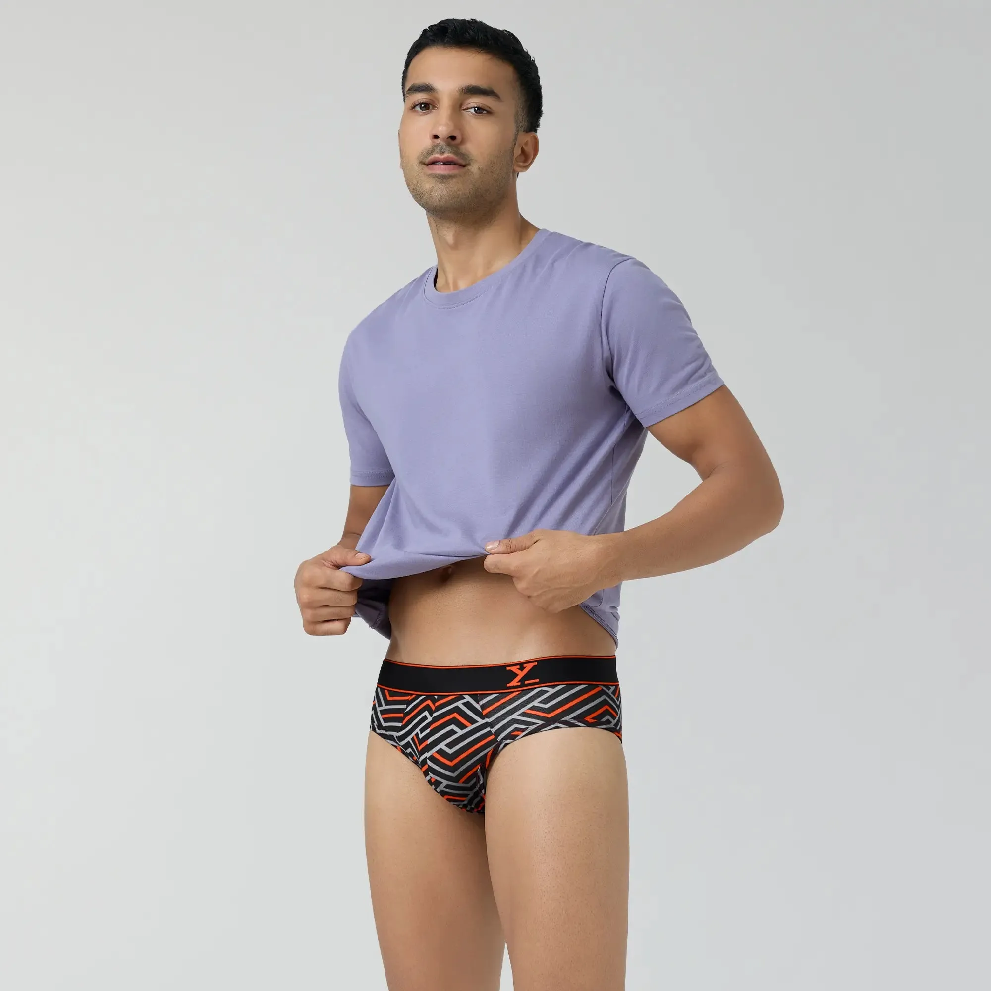 Parallax Cotton Briefs Black Stripes