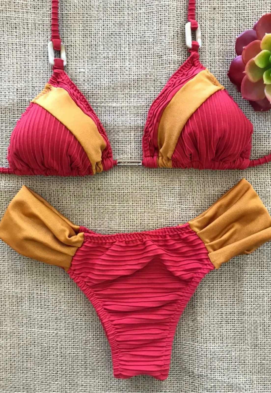 Ribbed Terracotta Bikini