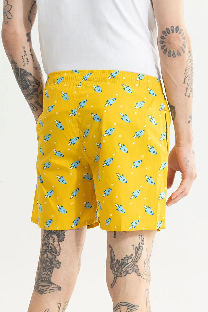 Rocket Print Yellow Boxer