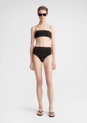 Smocked bikini bottoms tortoise