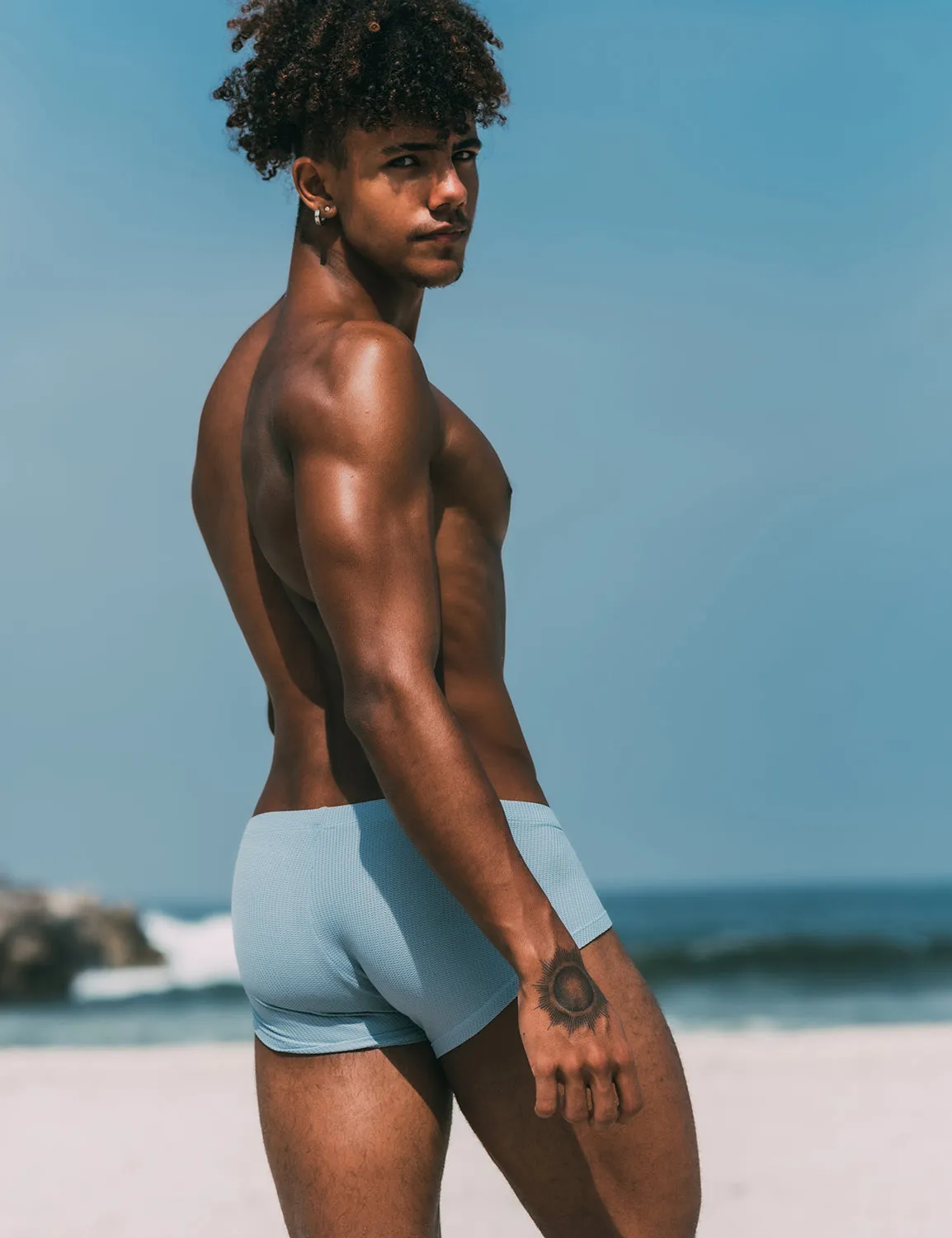 Solid Elastic Boxer Briefs 23202