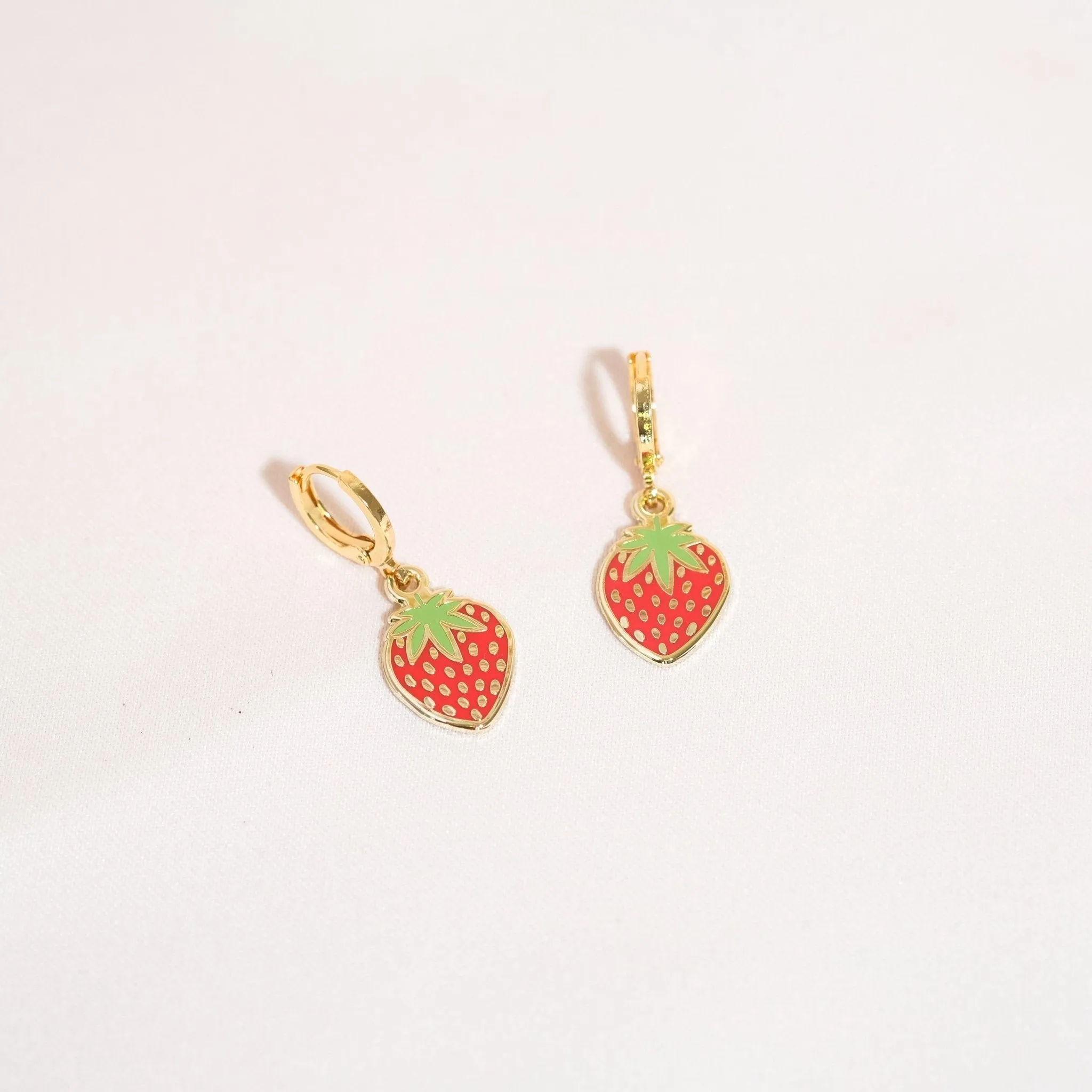 Strawberry Huggie Hoop Earrings