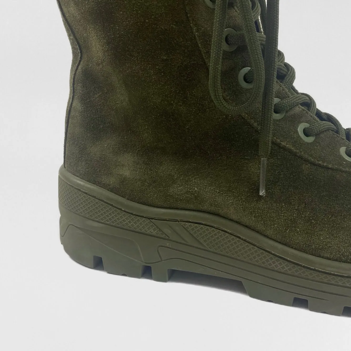 YZY SZN 6 Suede Combat Boots In Military