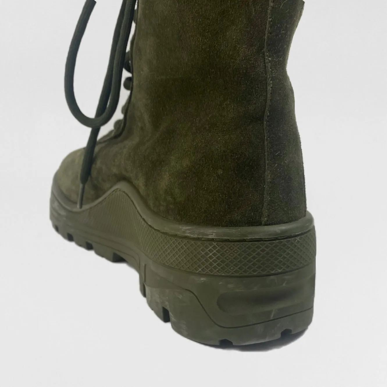 YZY SZN 6 Suede Combat Boots In Military